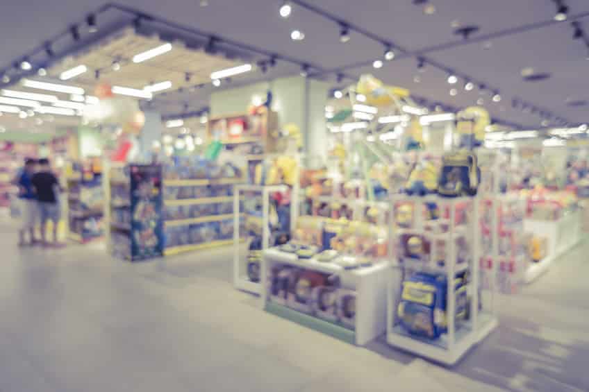 blurred background of toys department store,Natural bokeh shopp